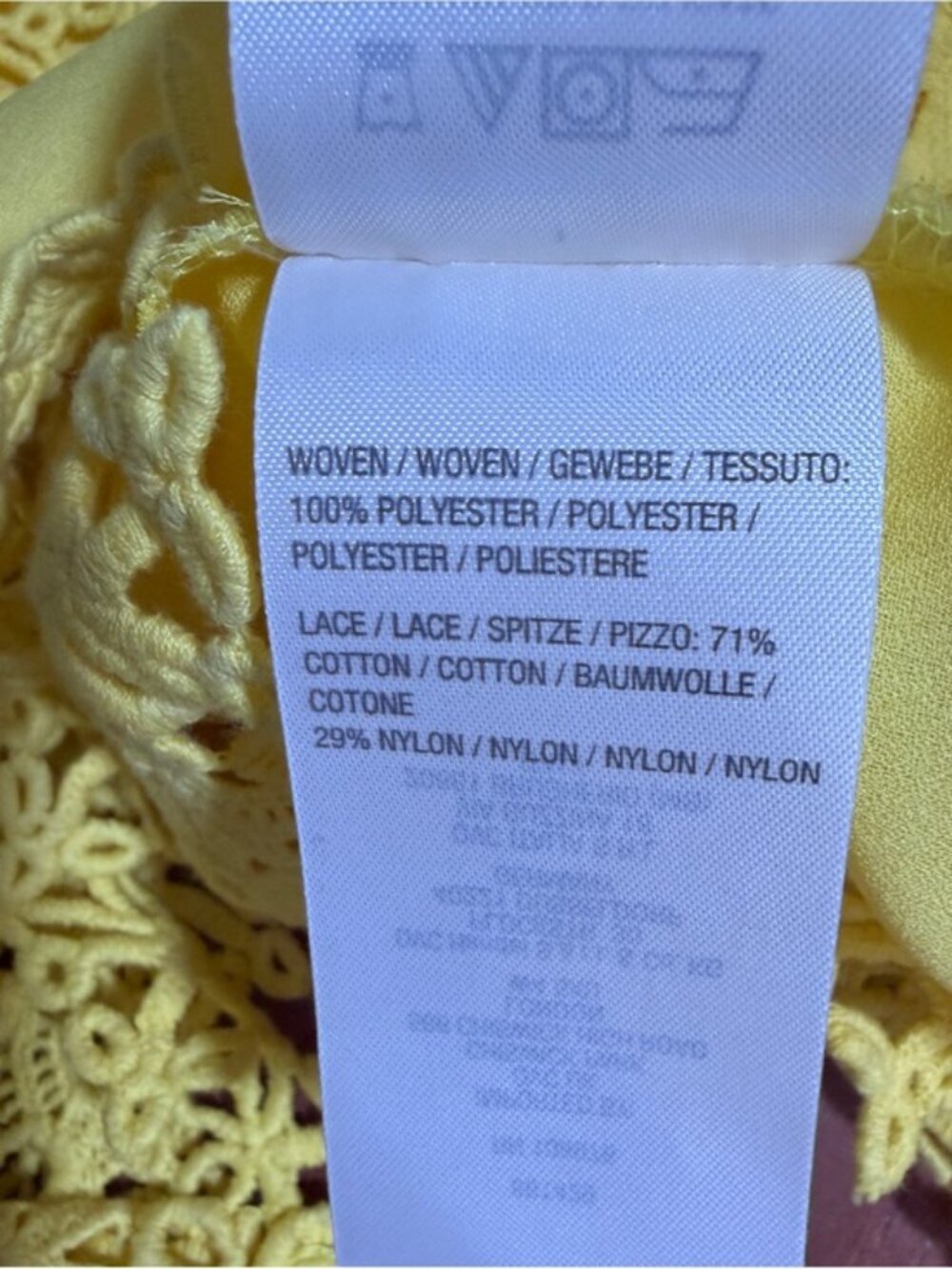 Colleen Lopez Yellow Lace Sleeve Off Shoulder Boho Tunic Top M - Picture 13 of 13